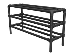 Steigerbuis schoenenrek op maat uit buis 26,9 mm 3 etages zwart