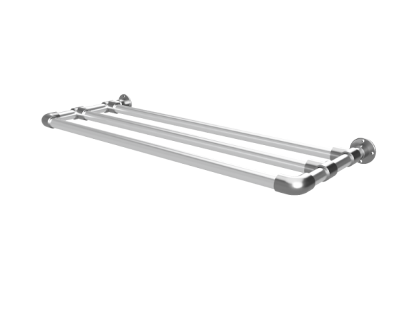 Steigerbuis schoenenrek op maat uit buis 26,9 mm hangend 1 etage