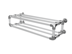 Steigerbuis schoenenrek op maat uit buis 26,9 mm hangend 2 etages