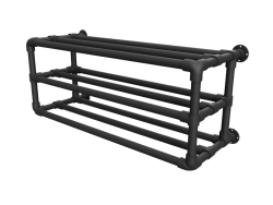 Steigerbuis schoenenrek op maat uit buis 26,9 mm hangend 3 etages zwart