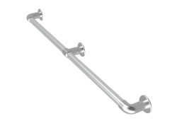 Steigerbuis trapleuning met kniestuk/t-stuk - muurplaat uit buis 42,4 mm