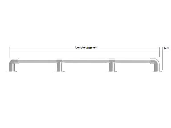Steigerbuis trapleuning met kniestuk/t-stuk - muurplaat dubbel uit buis 42,4 mm