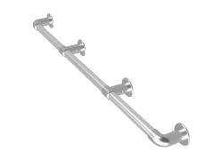 Steigerbuis trapleuning met kniestuk/t-stuk - muurplaat dubbel uit buis 42,4 mm