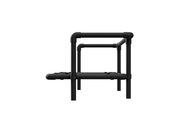 Steigerbuis onderstel loungebank uit buis 33,7 mm zwart