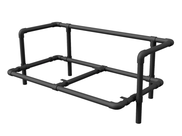 Steigerbuis onderstel loungebank uit buis 33,7 mm zwart