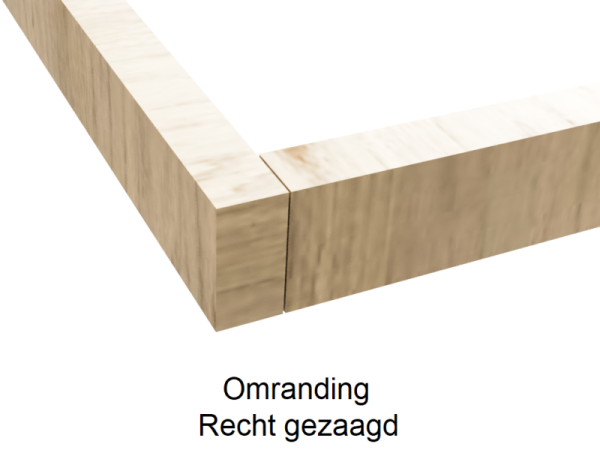 Steigerhout tafelblad vuren met omranding bouwpakket op maat Breedte 43 cm