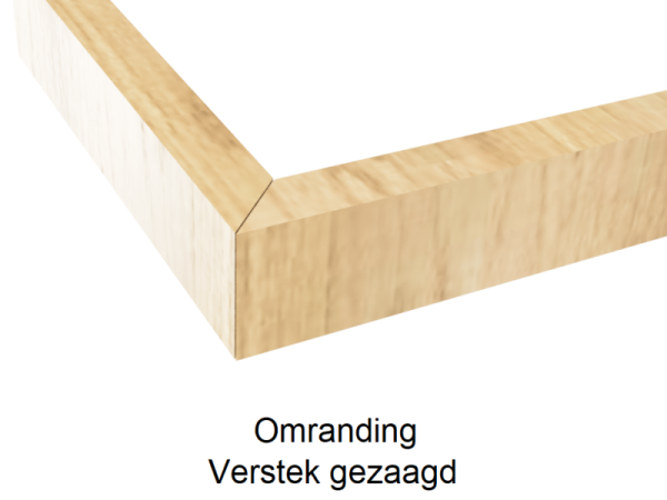 Steigerhout tafelblad vuren met omranding bouwpakket op maat Breedte 43 cm