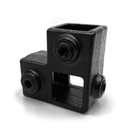 Hoekstuk doorlopende staander zwart vrk 40 mm