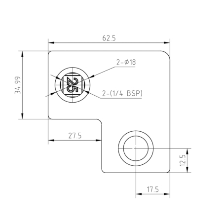 Voetplaat zwart vrk 25 mm