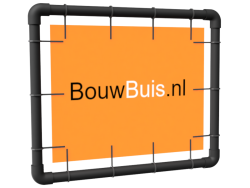 Wand spandoekframe (zonder spandoek) uit buis Ø 33,7 mm staal zwart