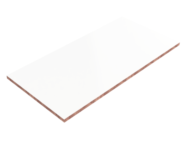MDF wit geplastificeerd dikte 18 mm - Breedte 0,6 m - Lengte op maat