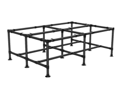 Werktafel onderstel dubbel uit zwarte buis 42,4 mm