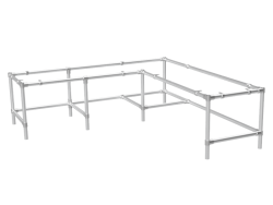 Steigerbuis onderstel bureau hoektafel met 1 extra ondersteuning uit buis Ø 33,7 mm