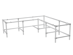 Steigerbuis onderstel bureau hoektafel met 2 extra ondersteuning uit buis Ø 33,7 mm