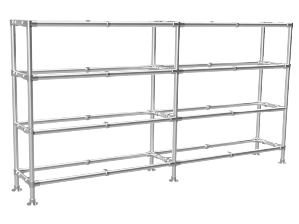 Steigerbuis Kast lang met 4 etages uit buis Ø 33,7 mm excl planken