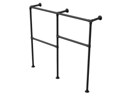 Kledingrek staand variabel uit zwarte buis Ø 26,9 mm