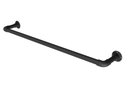 Kledingrek stang uit zwarte steigerbuis Ø 26,9 mm