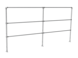 Buizen hekwerk vlak met tussenstaander en 3 liggers buis Ø 33,7 mm