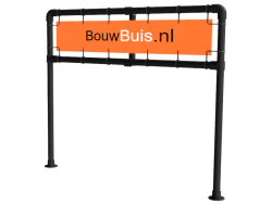 Spandoekframe voor spandoek (excl. spandoek) uit zwarte buis Ø 48 mm aluminium