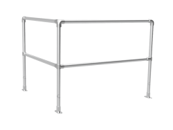 Buizen hekwerk hoek met 2 liggers buis Ø 42,4 mm