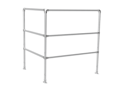 Buizen hekwerk hoek met 3 liggers buis Ø 48,3 mm