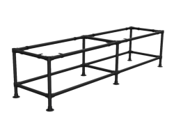 Werktafel onderstel lang met onder-etage uit zwarte buis Ø 48,3 mm