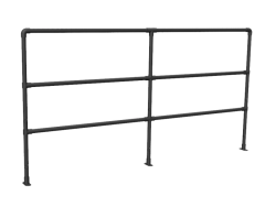 Buizen hekwerk vlak met tussenstaander en 3 liggers zwarte buis Ø 48,3 mm