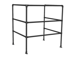 Buizen hekwerk trapgat met 3 liggers zwarte buis Ø 33,7 mm