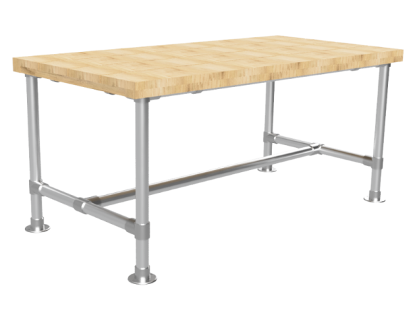 Steigerhout tafel 160 x 78 cm met steigerbuis onderstel Ø 33,7 mm