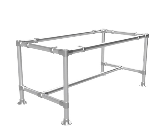 Steigerhout tafel 160 x 78 cm met steigerbuis onderstel Ø 33,7 mm