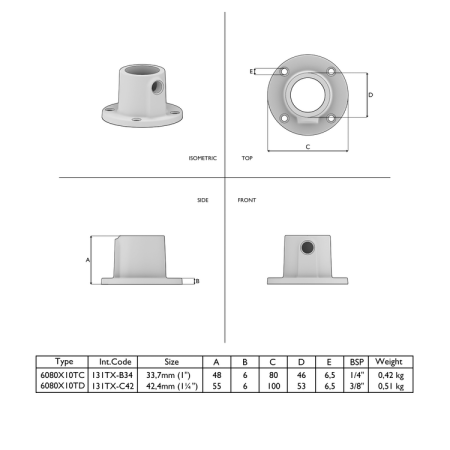 Steigerbuis trapleuning doorlopend zwart met 3 dragers uit buis 33 mm
