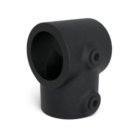Steigerbuis trapleuning doorlopend zwart met 2 dragers uit buis 42 mm