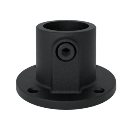 Steigerbuis trapleuning doorlopend zwart met 4 dragers uit buis 42 mm