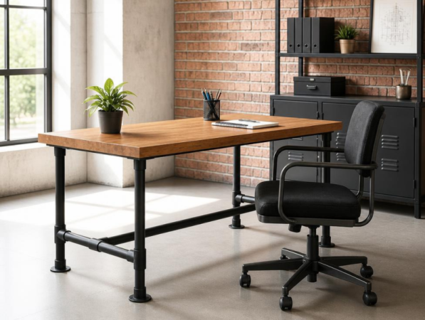Zwart steigerbuis onderstel tafel uit buis Ø 26,9 mm