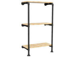 Steigerbuis wandkast zwart met 3 etages uit buis Ø 26,9 mm excl. planken