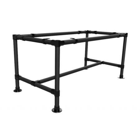 Steigerhout tafel 160 x 78 cm met zwarte buis onderstel Ø 33,7 mm