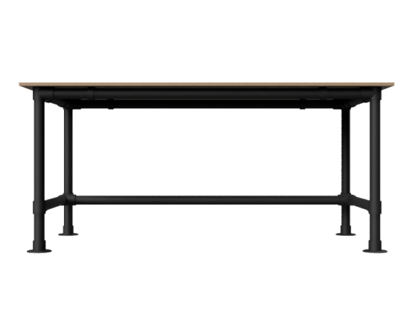 Werktafel op maat - MDF werkblad 18 mm - zwart onderstel Ø 33,7 mm