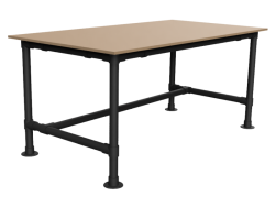 Werktafel op maat - MDF werkblad 18 mm - zwart onderstel Ø 48,3 mm