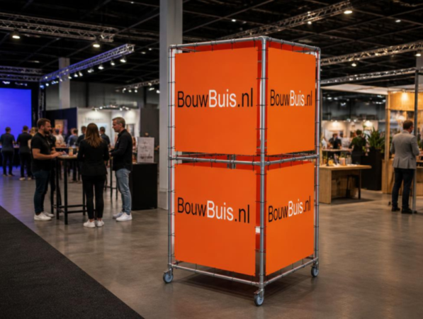 Spandoek frame cube (zonder spandoek) uit aluminium buis Ø 33,7 mm 