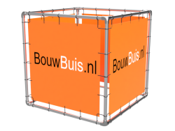 Spandoek frame cube (zonder spandoek) uit aluminium buis Ø 42,4 mm 