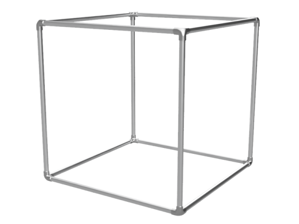 Spandoek frame cube (zonder spandoek) uit aluminium buis Ø 42,4 mm 