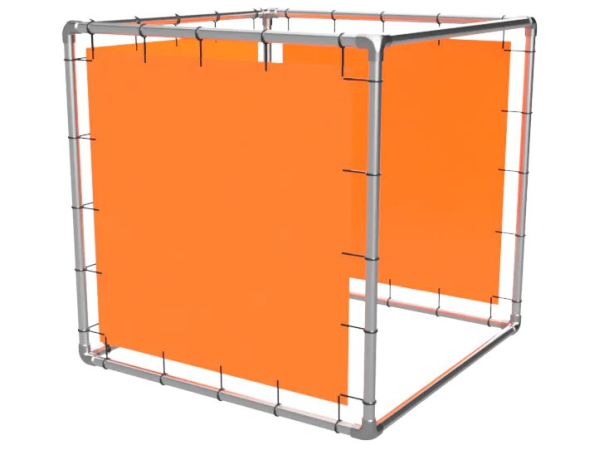 Spandoek frame cube (zonder spandoek) uit aluminium buis Ø 42,4 mm 