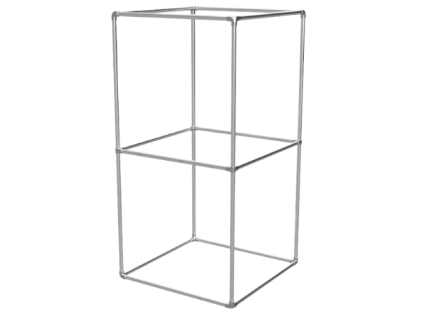 Spandoek frame cube zuil (zonder spandoek) uit aluminium buis Ø 33,7 mm 