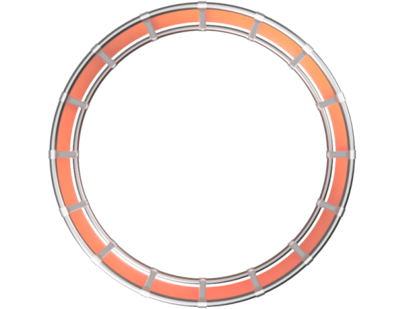 Rond spandoek frame (zonder spandoek) Ø 0,50 - 7,00 m uit aluminium buis Ø 26,9 mm