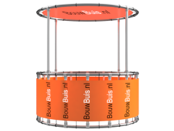 Rond spandoek frame kiosk (zonder spandoek) Ø 0,75 - 7,00 m uit aluminium buis Ø 33,7 mm