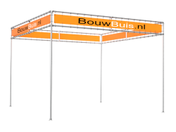 Beursstand pergola (zonder spandoeken) uit buis Ø 42,4 mm aluminium