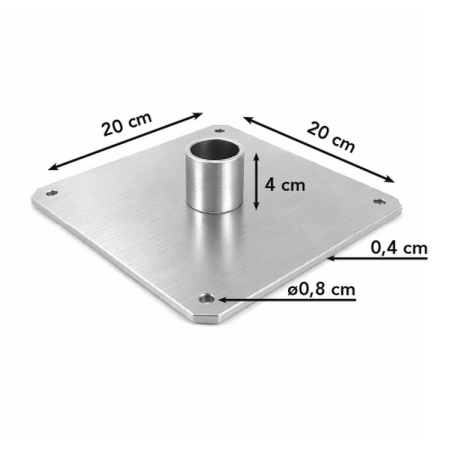 Damwand - voetplaat voor buis Ø 48,3 mm