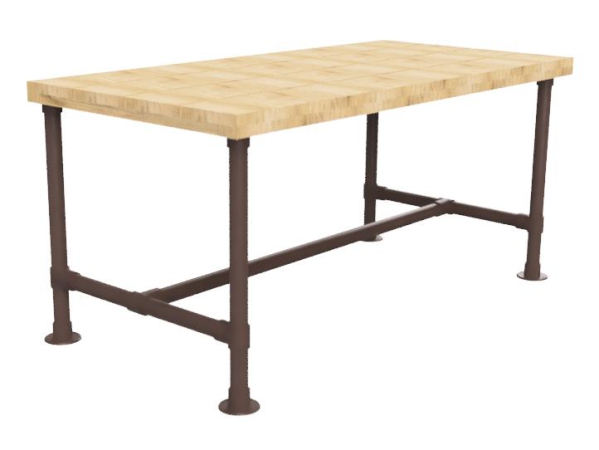 Steigerbuis vintage brown onderstel tafel uit buis Ø 26,9 mm