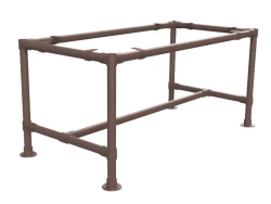 Steigerbuis vintage brown onderstel tafel uit buis Ø 33,7 mm