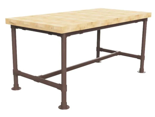 Steigerbuis vintage brown onderstel tafel uit buis Ø 33,7 mm
